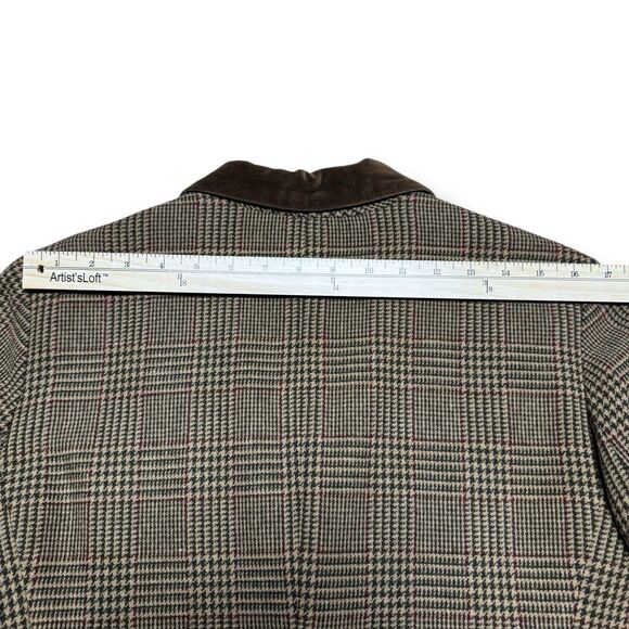 Vintage Jaclyn Smith Blazer 10 Classic Brown Tweed Faux Suede Trim Equestrian M - Picture 14 of 14